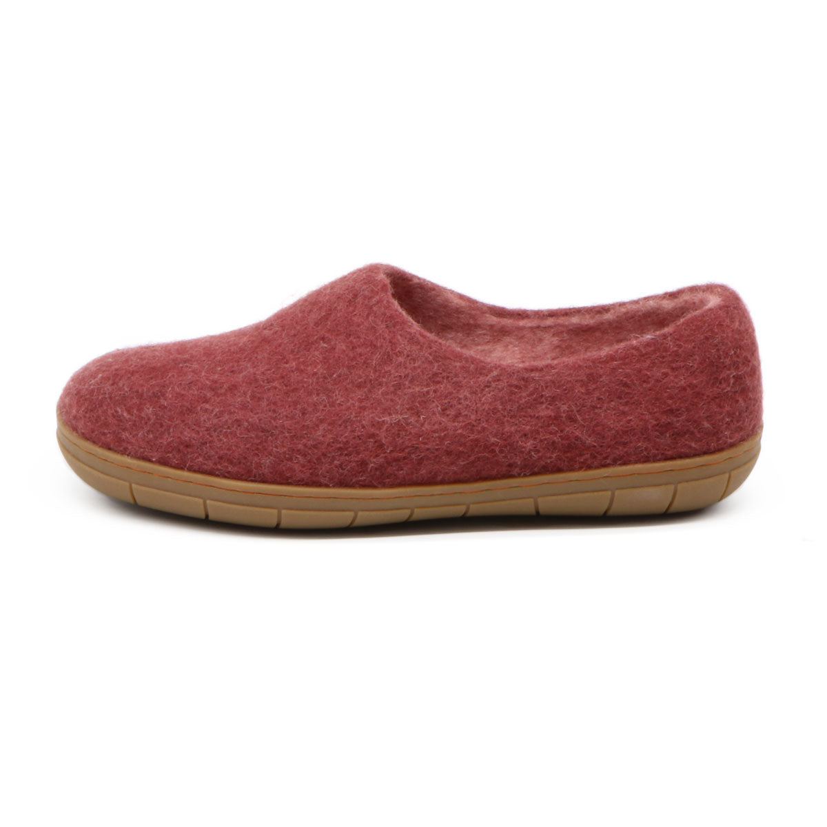 Women's 'Victoria' Wool House Shoe with Rubber Sole