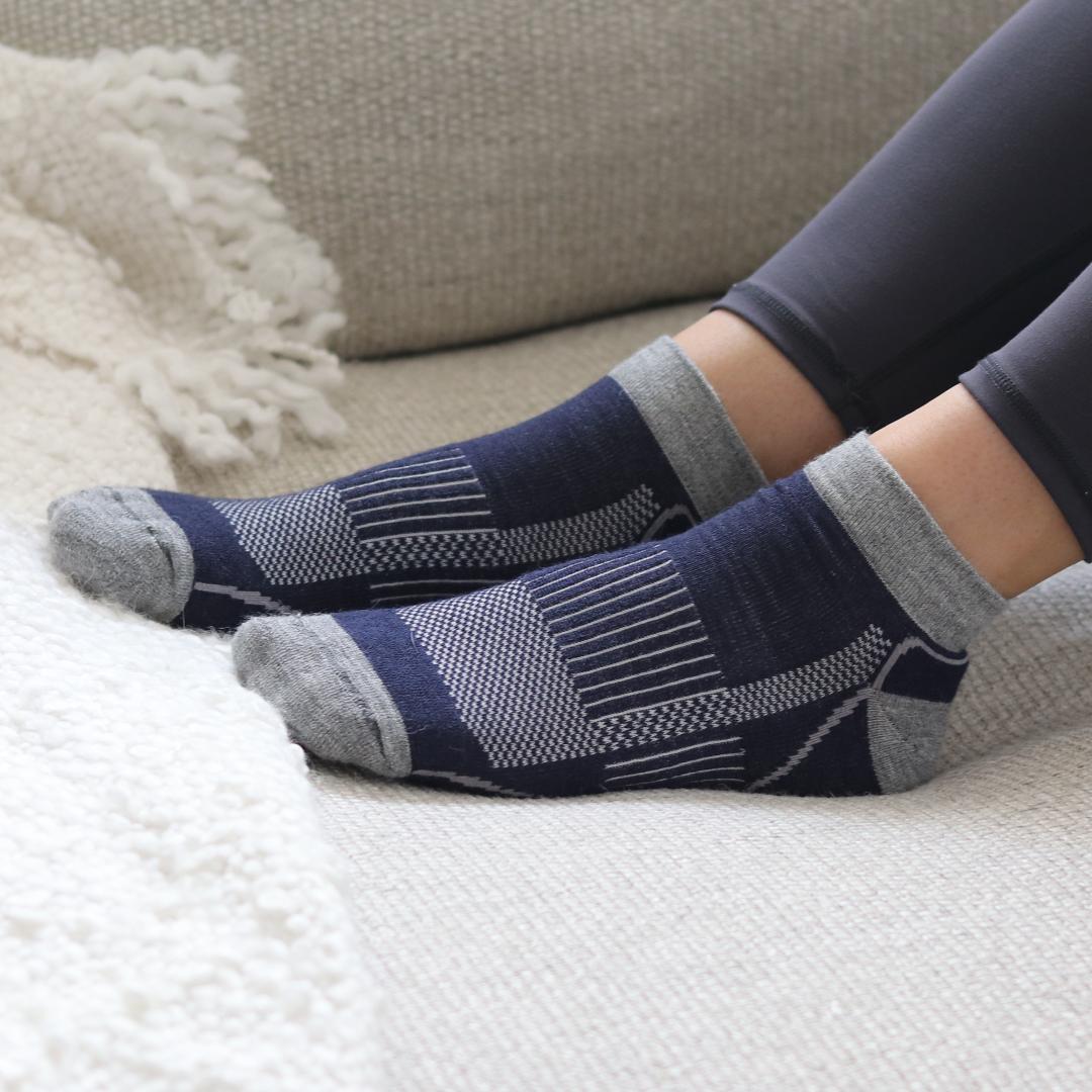 Alpaca Wool Sport Socks  in Navy and grey