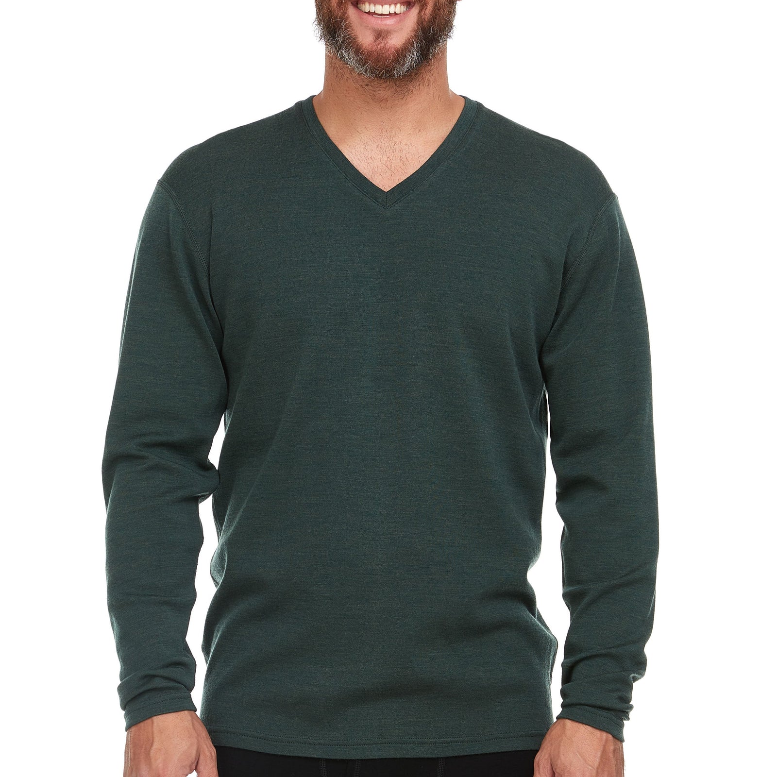 Midweight - Men's Long Sleeve V-Neck 100% Merino Wool